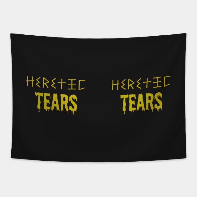 Heretic Tears Mug - Pus Yellow Text on Green Rot Tapestry by SolarCross