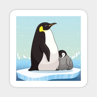 Family of penguins in cartoon style. Penguin character design. vector illustration Magnet