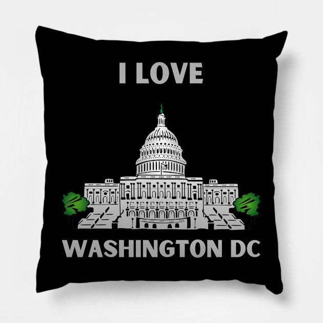 I love this city My home Washington DC USA city tall monument dc statehood Pillow by BoogieCreates