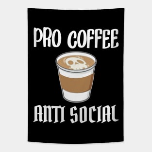 Funny Anti Social Coffee Graphic Tapestry