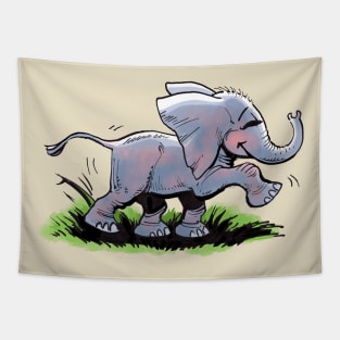 Baby Elephant Walk Tapestry