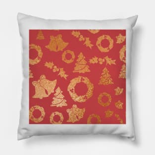 Copper Gold Christmas Pillow