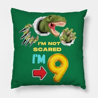 9th Birthday Dinosaur Pillow