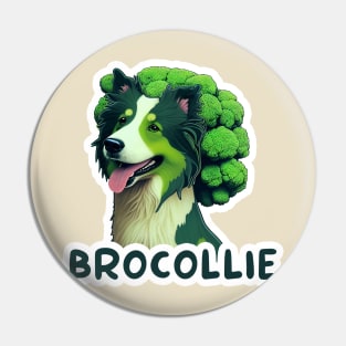 Brocollie - Funny Vegetable Dog Pun Pin