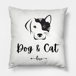 Dog and Cate Love Pillow