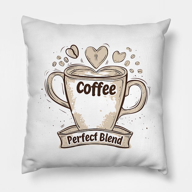 Coffee Perfect Blend Pillow by Printashopus