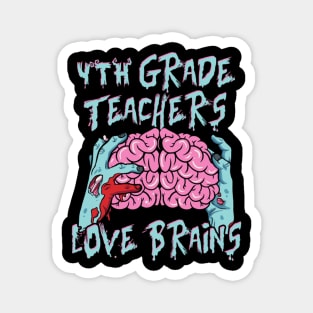 4Th Fourth Grade Teachers Love Brains Halloween Magnet