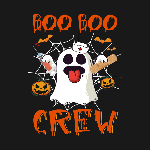 Boo Boo Crew Nurse Ghost Funny Halloween Costume Vintage Shirt by WoowyStore