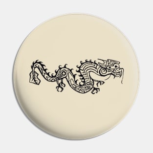 Dragon Flying in the Sky (Black) Pin