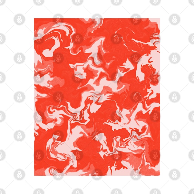 Shades of Pastel Red and Pink Aesthetic Marble Pattern by Teeworthy Designs