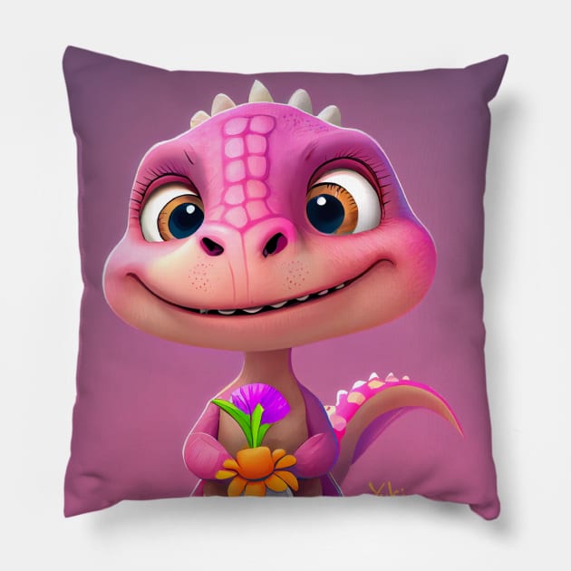 Baby Dinosaur Dino Bambino - Yuki Pillow by KOTOdesign