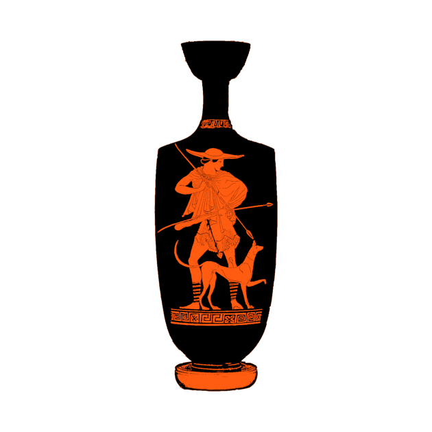 Greek Vase Hunter Kephalos and his Dog by WillowNox7