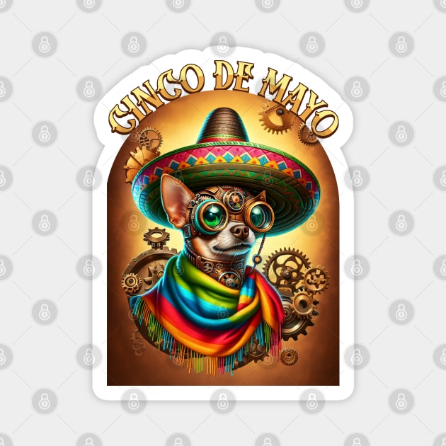 Steampunk Cinco de Mayo Chihuahua Magnet by HolidayBug