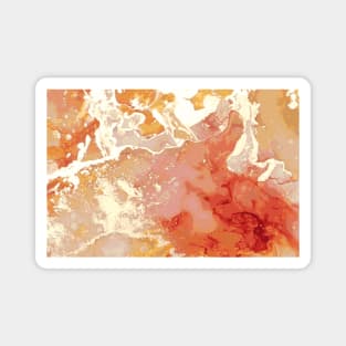 Liquid Red Gold Luxury Marble Shapes Geometric Abstract Pattern Magnet