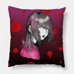 Reluctant teenage vampire in pink Pillow