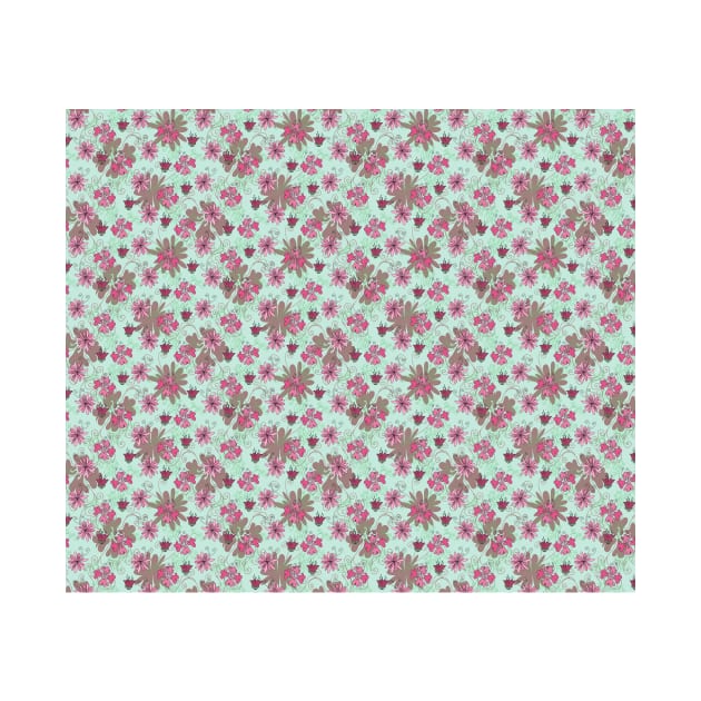 Pink and Green Floral Pattern by saradaboru