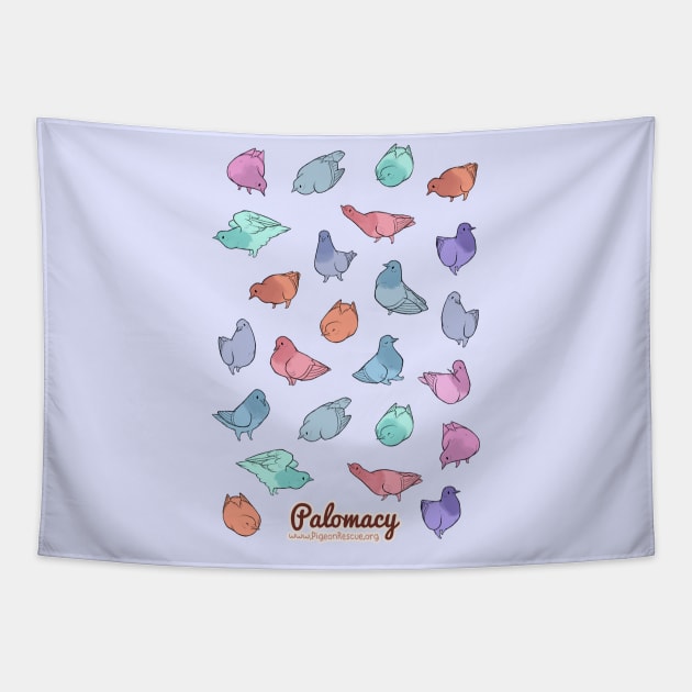 Colorful Pigeons Tapestry by Palomacy