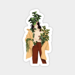 Plant Head, Girl Illustration 5 Magnet