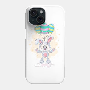 Easter bunny with balloons Phone Case