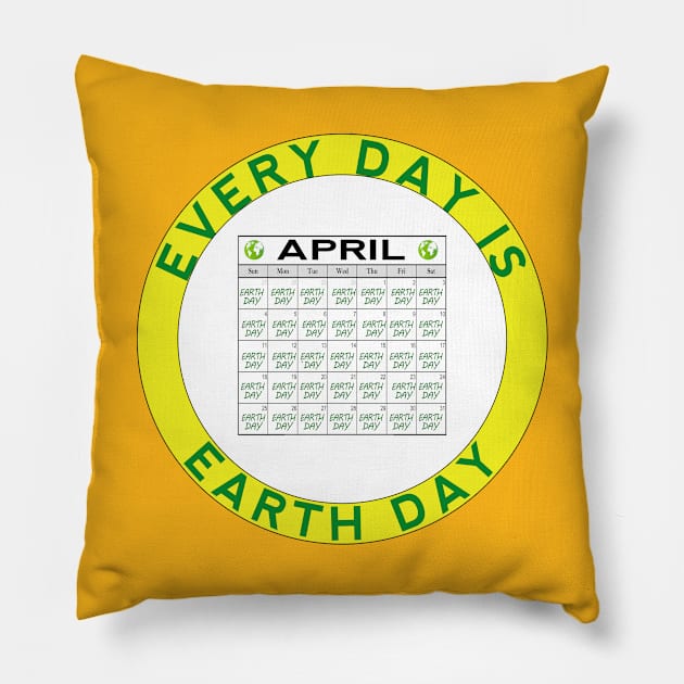 Celebrate Earth Day Pillow by IronLung Designs