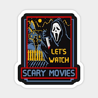 Vintage Halloween Let’s Watch Scary Horror Movies Ghost Killer Magnet