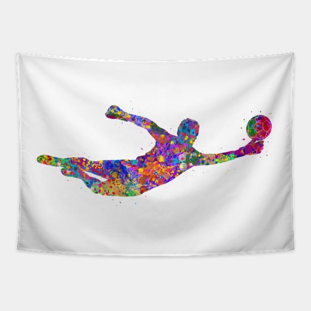 Soccer goalkeeper player Tapestry by Yahya Art