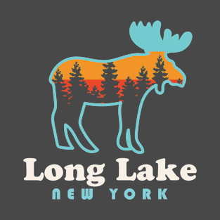 Long Lake New York Adirondacks Moose Mountains T-Shirt