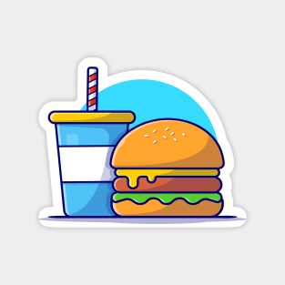 Burger And Soda Cartoon Vector Icon Illustration (9) Magnet