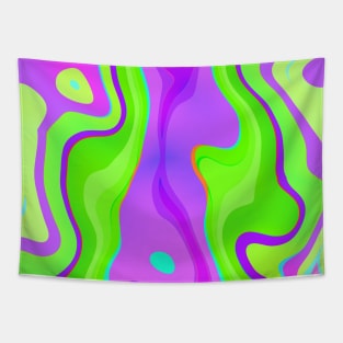 Neon Swirl Pattern - Purple and Green Tapestry