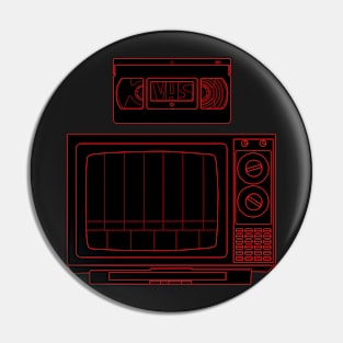 TV & VHS Red Line Pin