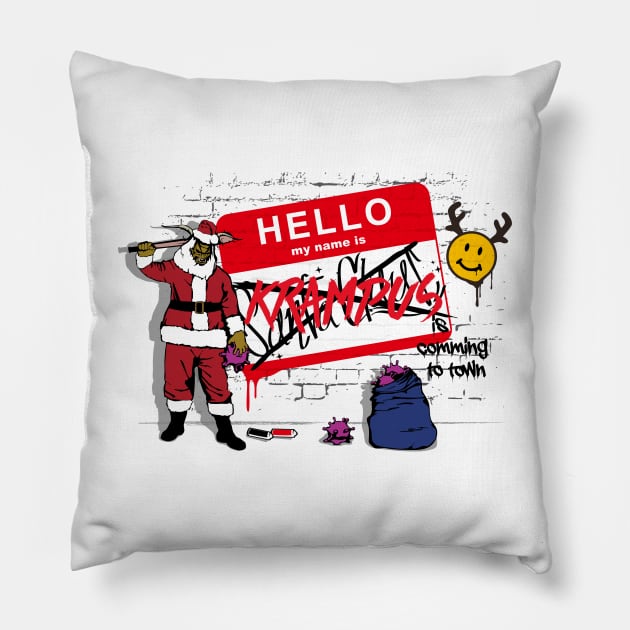 Krampus is coming to town. Pillow by TurkeysDesign