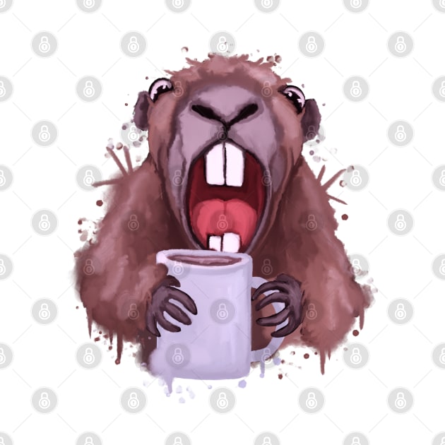 Groundhog coffee lover by Antiope