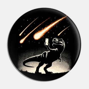 Dinosaur T-Rex Selfie Photo Asteroid Novelty Funny Dinosaur Pin