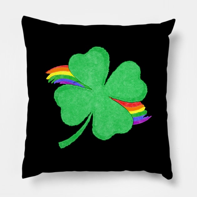 St.Patrick's Day Rainbow Shamrock Design Pillow by New East 