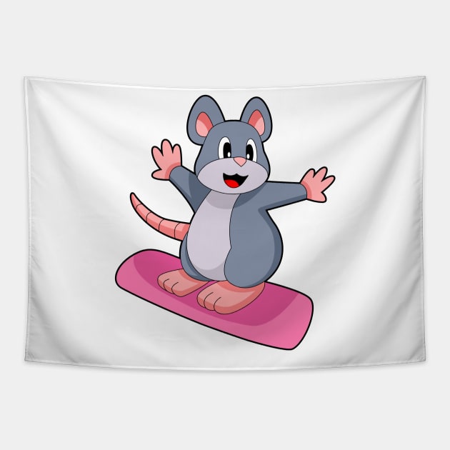 Mouse Snowboard Winter sports Tapestry by Markus Schnabel