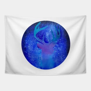 Galaxy deer acrylic painting - Fantasy Art Tapestry