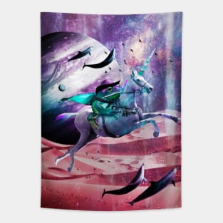 Epic Frog Riding Unicorn Tapestry