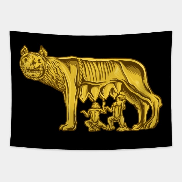 Capitoline Wolf Tapestry by Modern Medieval Design