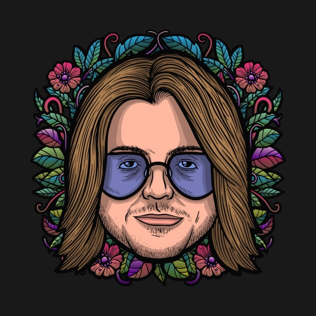 Mitch Hedberg (Flowered) by Baddest Shirt Co.