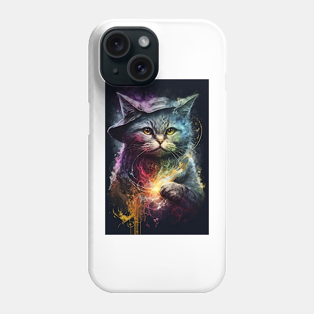 Cat Wizard Portrait Painting Phone Case by ArtisticCorner
