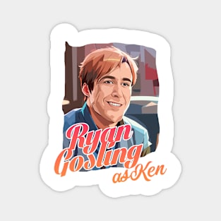 Barbie movie 2023 Ryan Gosling as Ken graphic illustration design by ironpalette Magnet