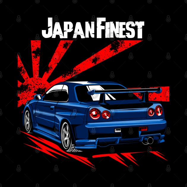 Nissan Skyline R 34 Blue JDM by aredie19