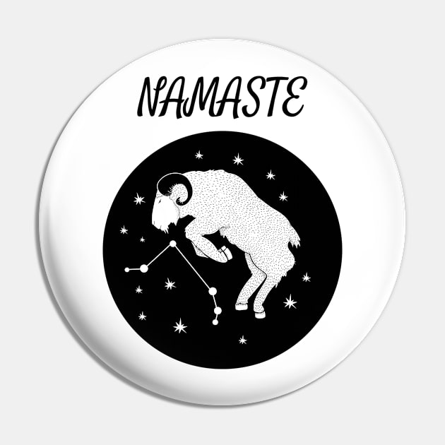 Namaste Aries Zodiac Pin by DesignIndex