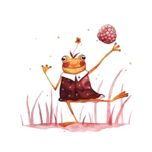 Happy frog with raspberry T-Shirt