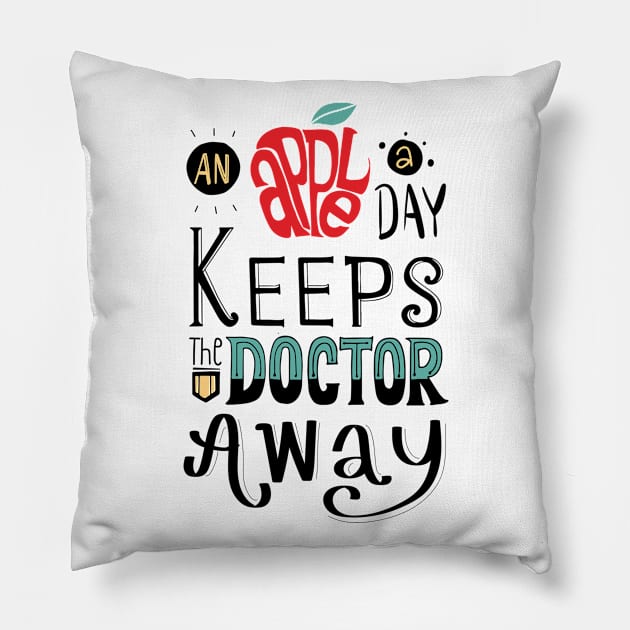 An Apple A Day Pillow by Mako Design 