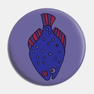 FUNNY STRANGE INTERESTING FLOUNDER FISH Purple Red from my Cabinet of Curiosities - UnBlink Studio by Jackie Tahara Pin