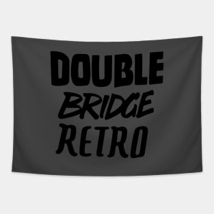 Double Bridge Retro Handlettering text Black version Tapestry