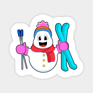 Snowman Skier Ski Magnet