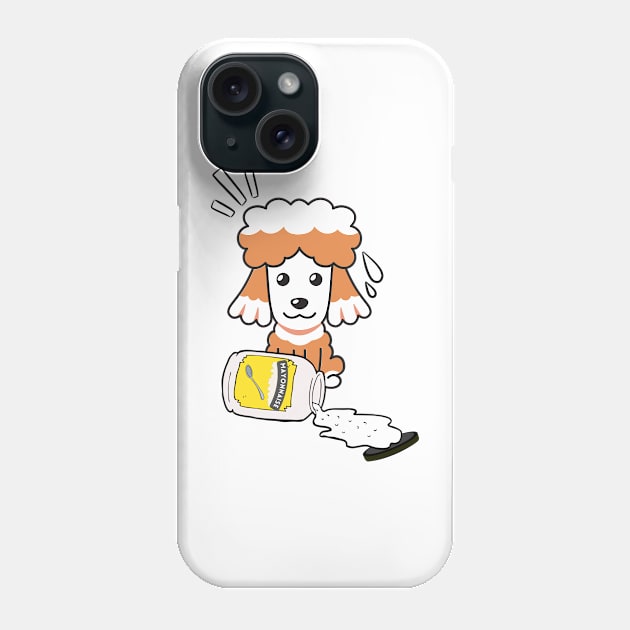 Cute French Poodle spilled mayonnaise Phone Case by Pet Station