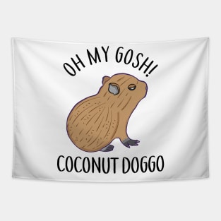 O My Gosh Coconut Doggo Cute Kawaii Baby Capybara Meme Tapestry